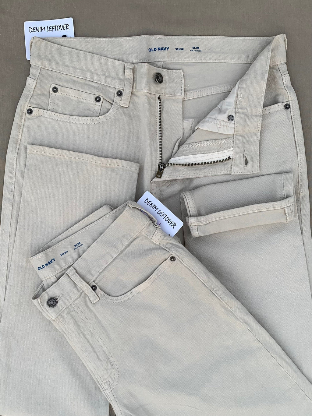Men's Slim Fit Light Beige Denim Jean