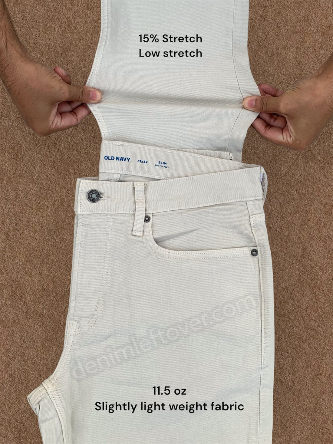 Men's Slim Fit Light Beige Denim Jean
