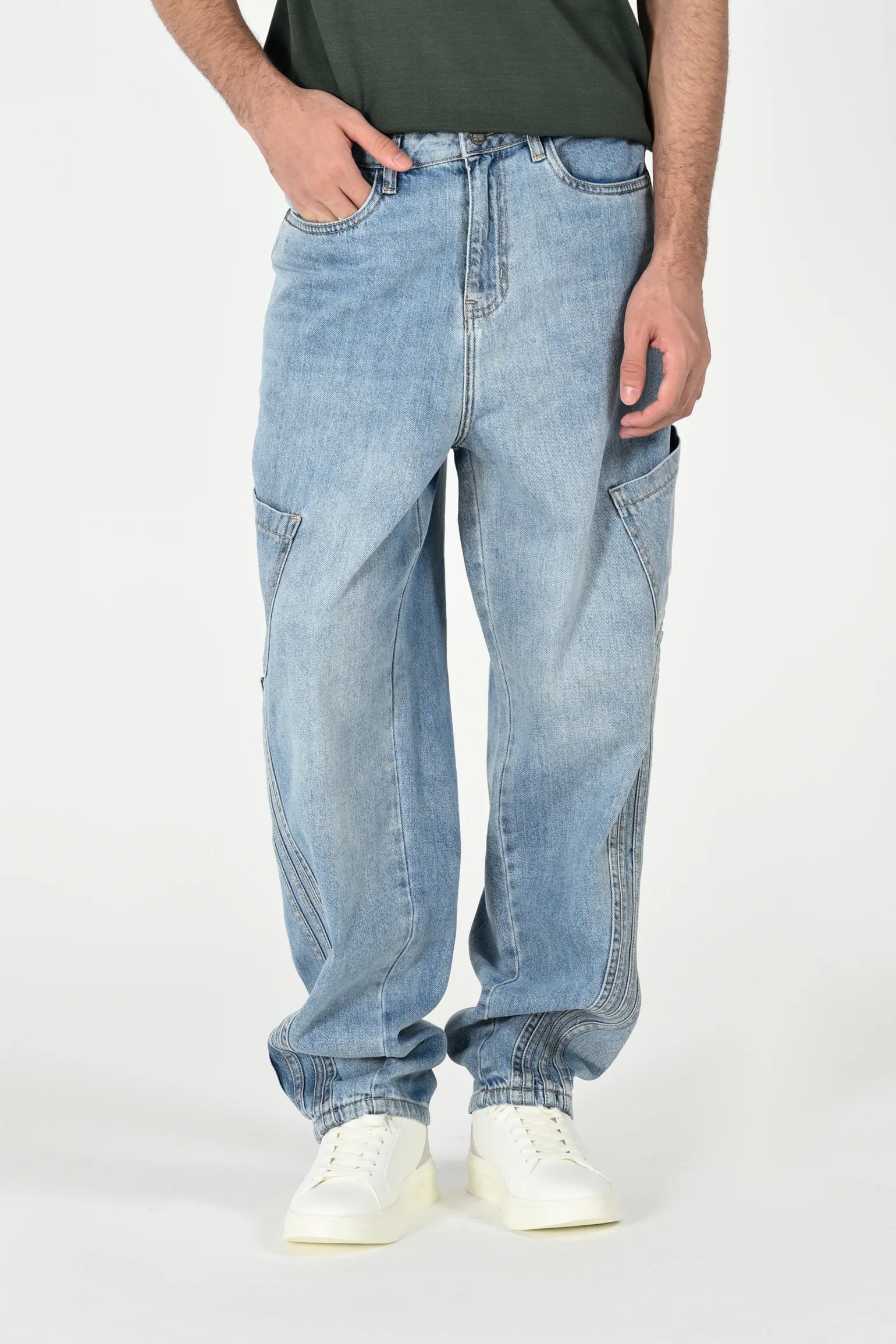 BAGGY FIT CARGO DENIM