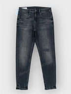 Men's Skinny Fit Vintage Diamond Black Ripped Jean