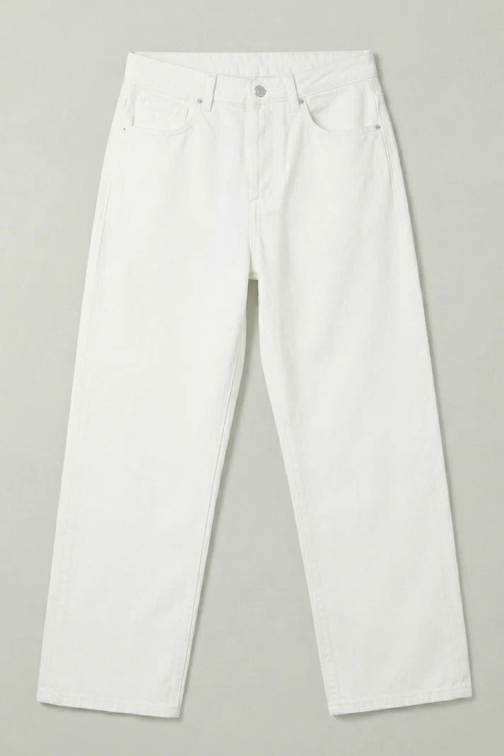 White Straight Fit Denim