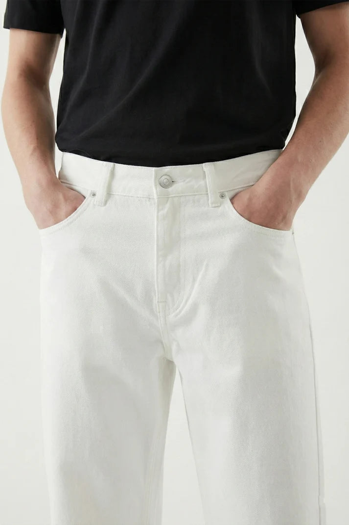 White Straight Fit Denim