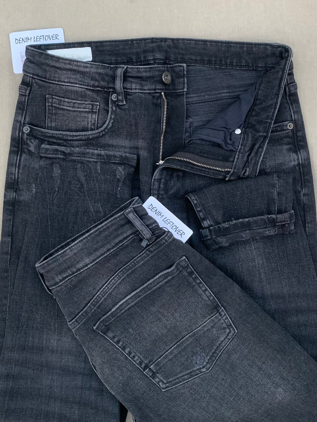 Men's Skinny Fit Vintage Diamond Black Ripped Jean
