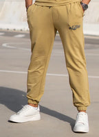 Khaki Puff Print Slogan Trouser