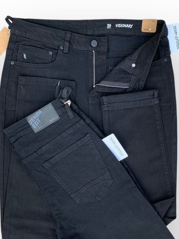 Men's Skinny Fit Vintage Diamond Black Ripped Jean