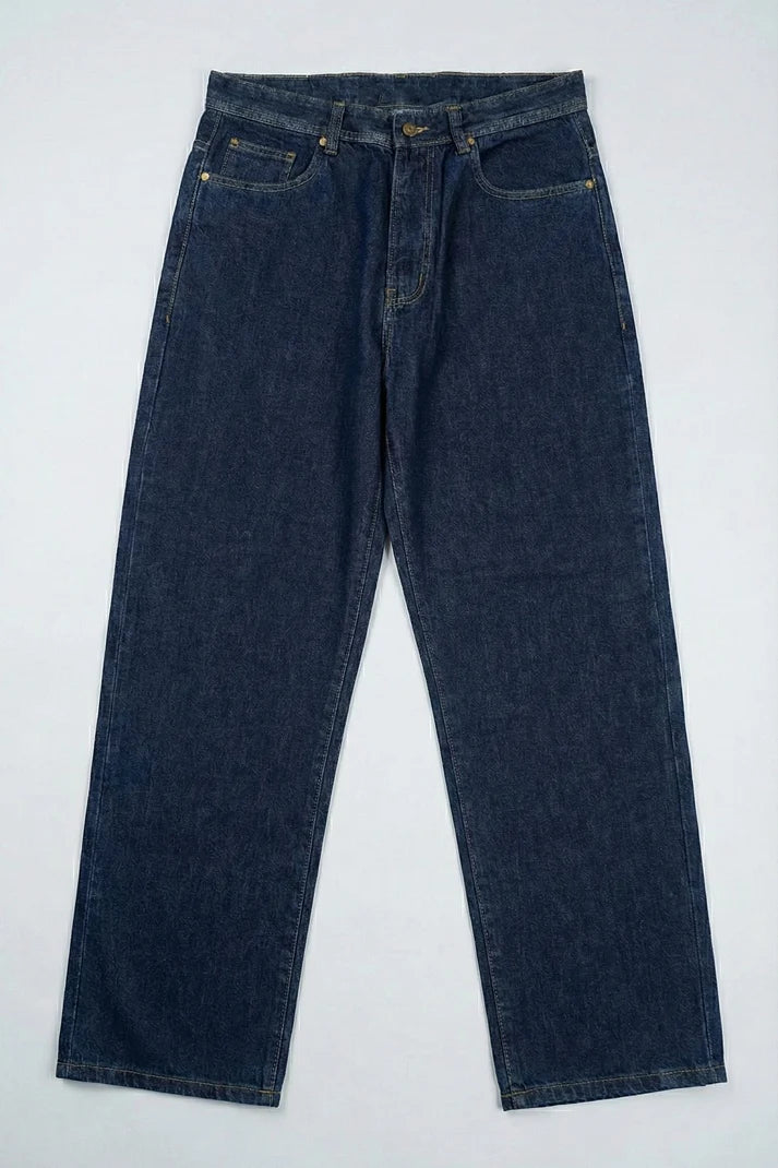 Dark Blue Straight Fit Denim