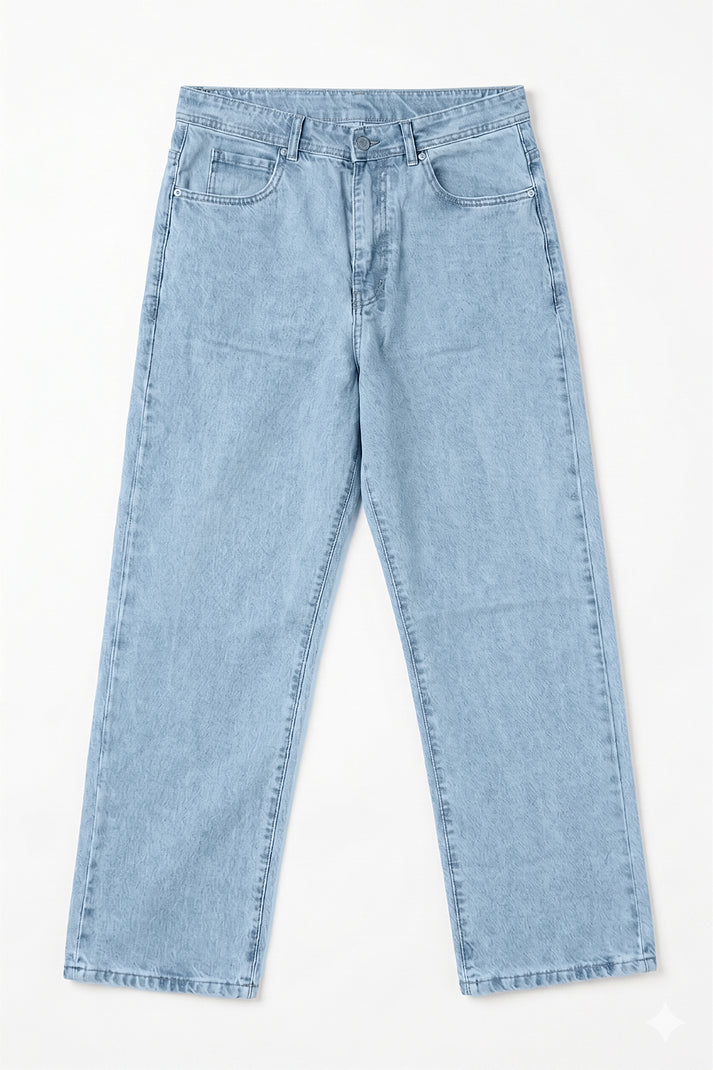 Light Blue Straight Fit Denim